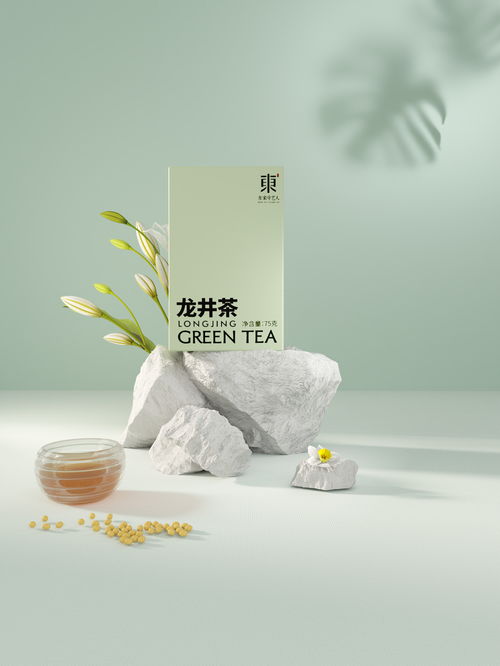 日用百貨,龍井茶,茶飲,石景,清新綠色,簡(jiǎn)約 產(chǎn)品渲染 電商圖片 美妝日用